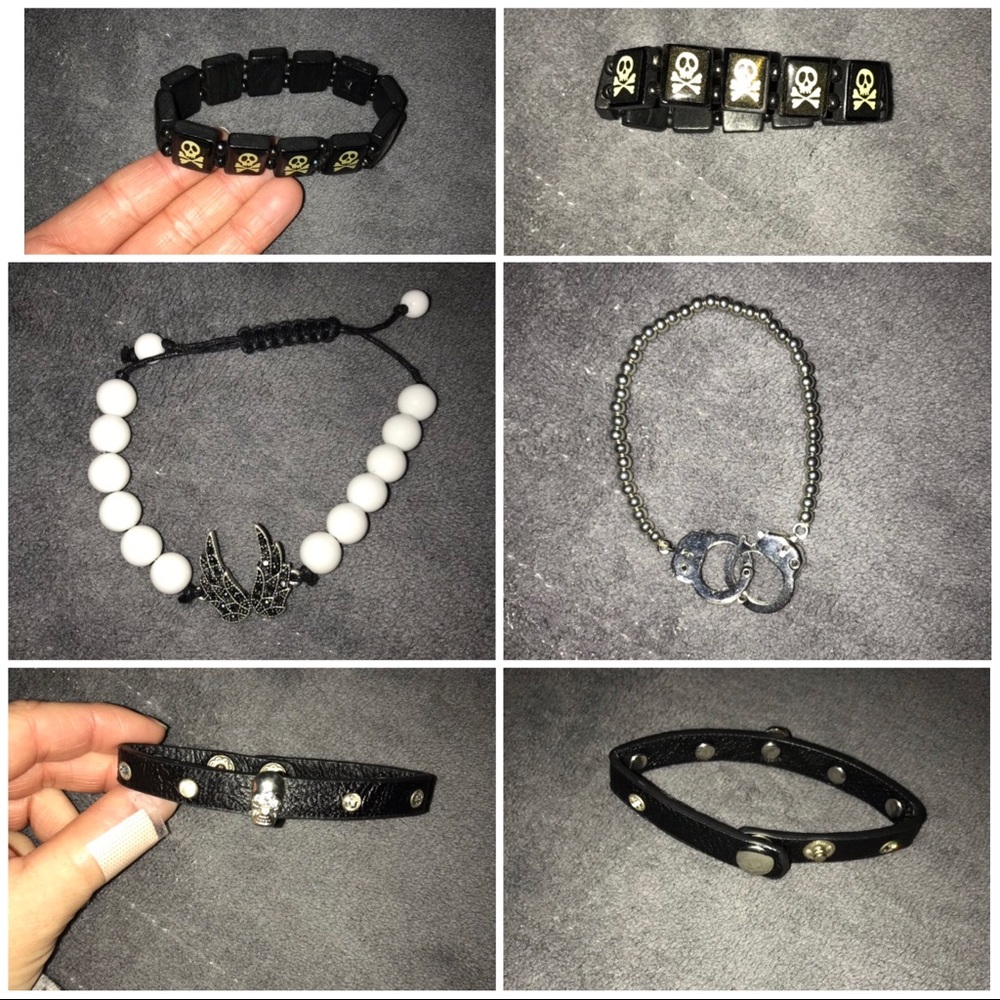 Skull, Wings, handcuff bracelets two for $5